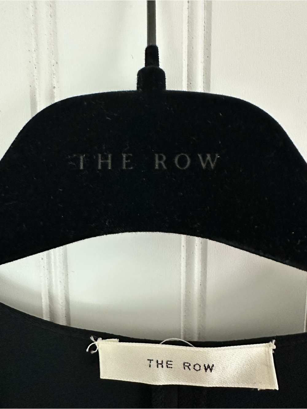 The Row Iona Draped Crepe Black V-Neck Dress - Picture 7 of 12